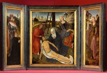 Triptyykki Adriaan Reinsistä, Sint-Jansin sairaalan veljestä (henkeä huohottaen).