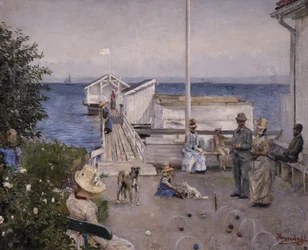 Åsgårdstrandin laituri (öljy kankaalle)
