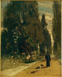 H.P.Feddersen d. J., Im Park der Villa d’Este (Tivoli)