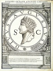 Octavian Caesar, kuvitus teoksesta "Kaiken idän ja lännen Rooman keisarit"