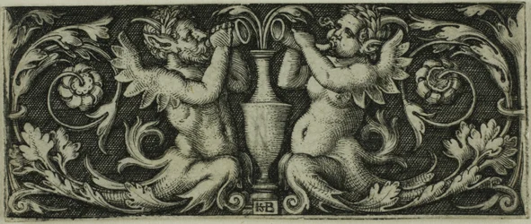 Ornamentti kahdella tritonilla, Four Vinjetteistä