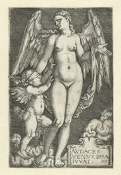 Venus ja Cupid Avdaces Venvs ipsa ivvat (otsikko objektissa)
