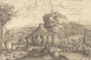 Maisema ja linna keskellä, 1553.