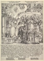 Maximilianin suojeluspyhimys esitti Kaikkivaltialle, 1519.
