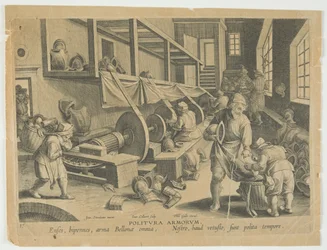 Politura Armorum, Kiillotusvarret, levy 17 sarjasta Nova Reperta, Modern Discoveries, n.1588 (kaiverrus )