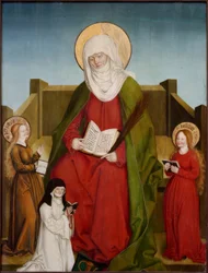 Pyhä Monika pyhien Perpetuan ja basilikan kanssa sekä pappi Magdalena Weinschenk