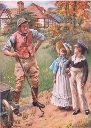 Herra ja rouva Harry Walmers ja Cobbs, kuvitus Dickensin hahmoluonnoksista, jonka on koonnut B.W. Matz