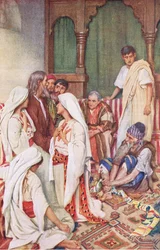 Agabusin saarna, kuvitus Harold Copping Picturesista: The Crown Series, noin 1920-luku