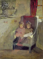 Taiteilijan tyttäret, noin 1906-7 (öljy kankaalle).
