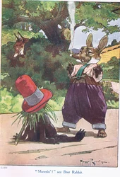"Mawnin" sanoo Brer Rabbit (väri litho) Brer Rabbit (guassi paperilla)