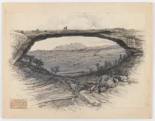 Rainbow Bridge (pesu, grafiitti ja puuhiili paperille)