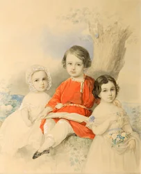 Lapset maisemassa, 1840-luku.
