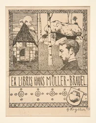Kirjakilpi: Ex Libris Hans Mueller-Brauel