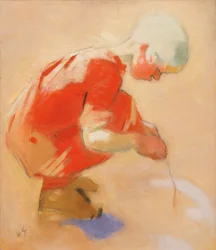 Tyttö hiekalla, 1912.
