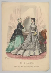 Kaksi naista peilin kanssa, nro 868, La Elegancia San Sebastian, 1800-luku.