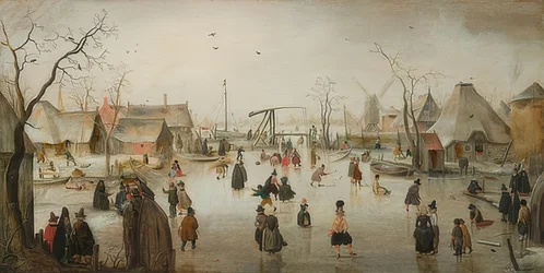 Luistelua kaupungissa. Noin 1610