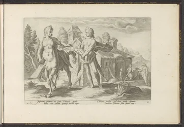 Apollo uskoo Asklepiuksen Chironin käsiin Ovid