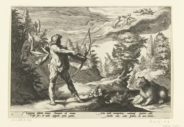 Arcas tähtää nuolellaan Callistoon Ovid