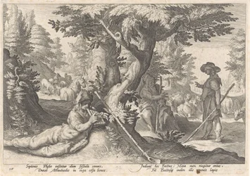 Merkurius muuttaa Battuksen kiveksi Metamorphoses of Ovid (sarjan nimi)
