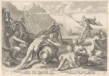 Neptunus käskee jokien jumalia aiheuttamaan tulvan Metamorphoses of Ovid (sarjan nimi)
