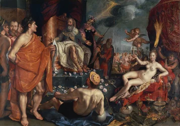 Hermes esittelee Pandoran kuningas Epimetheukselle, 1611.