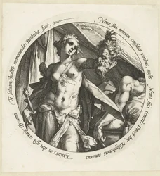 Judith Holofernesin pään kanssa