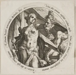 Judith Holofernesin pään kanssa