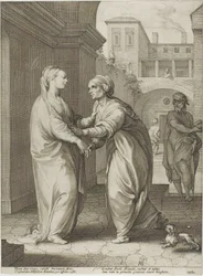 Kristuksen syntymä ja varhainen elämä -teoksen toinen levy, The Visitation, plate two.