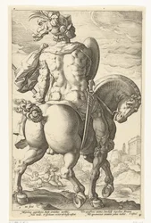 Titus Manlius hevosen selässä The Roman Heroes (sarjan nimi)
