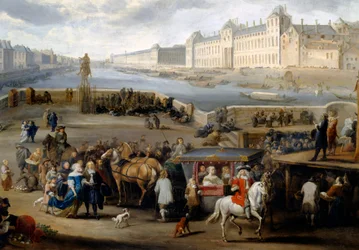 Näkymä Pariisiin Louvren kanssa, otettu Henri IV -sillalta