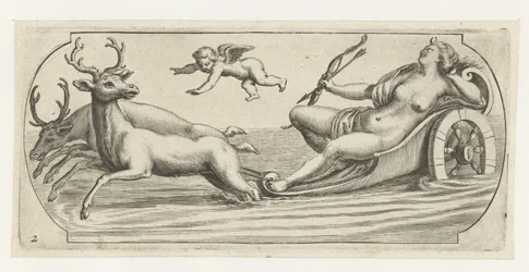 Diana jousella ja nuolella Nouveau Livre des Dieux et Deeßes De la Marine Bouckje of Sea Gods and Goddess (sarjan nimi)