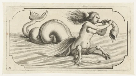 Naishahmo puhaltaa kuoreen Nouveau Livre des Dieux et Deeßes De la Marine Bouckje of Sea Gods and Goddess (sarjan nimi)