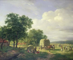 Metsäinen maisema heinämäisten kanssa, 1822