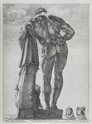 Farnese Herculesin takaa (kuparikaiverrus)