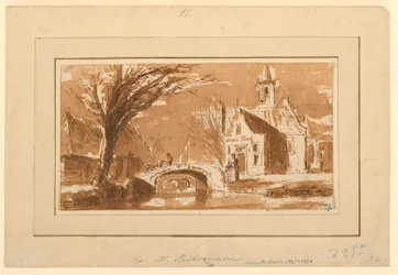 Piirros, kaupunki kanavan varrella, 1750-70