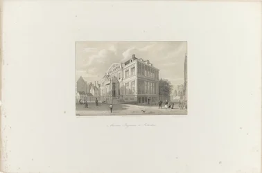 Näkymä Boijmans-museosta Rotterdamissa, 1854 Boijmans-museo Rotterdamissa (nimi esineessä) Toonkunstin edistämisyhdistys, sen musiikkifestivaali ja Rotterdamin kaupunki. muisto vuodelta 1854 (sarjan nimi esineessä)