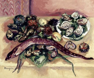 Still life with eel (Asetelma merisiilien ja ankeriaan kanssa)