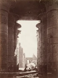 Thebes, Ramesseumin temppeli, Hypostyle Hallin sisustus, 1870-luku.