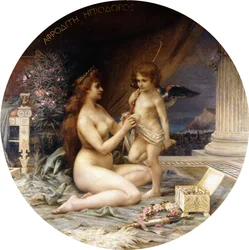 Aphrodite ja Eros (öljy kankaalle)