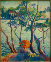 Jeanne aurinkovarjon kanssa, Ratsunainen