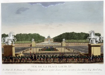 Place Louis XV (Concorde), noin 1820 Courvoisier 1827:n Vues de Parisissa