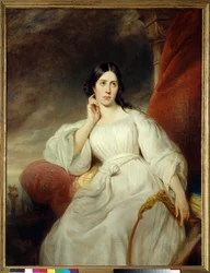 Muotokuva Maria Garciasta nimeltä Malibran (1808-1836) laulaja Desdemonen roolissa Othellolle”” Gioachino Rossini”” Henri Decaisnen (1799-1852) maalaus 1830 Dim. 1,38 x 1,05 m. Pariisi. Carnavalet-museo