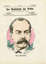 Äänestyslippu 2. sarja, Satiirinen väreissä: De Lanjuinais - Kuvitus Henri Demare (1846-1888)