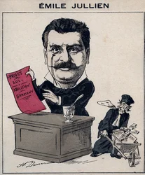 Ranskalaisen poliitikon Philippe Emile Jullienin (1845-1912) muotokuva - Henri Demaren sarjakuva elokuvassa "Les Hommes d