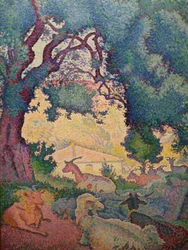 Ranskan kieli: Paysage avec des chèvres