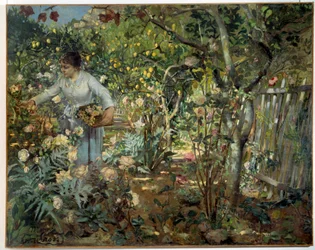 Ruusupuutarha Monacossa Cross Henri Delacroix Dit Crossin maalaus (Henri Edmond Cross) (1856-1910)