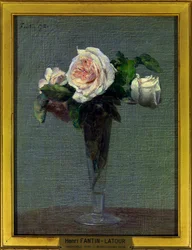 Henri Fantin Latourin (1836-1904) kukkamaalaus 1872 Dim 0,24 x 0,31 m Paris musee du Louvre Pakollinen maininta: Lahjoitus Helene et Victor Lyon