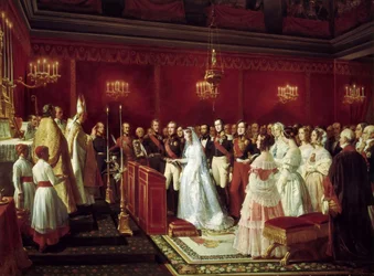 Saksi-Coburgin prinsessa Victorian ja Prinssi Louisin, Nemoursin herttuan häät Saint-Cloudissa, 27. ap