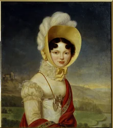 Venäjän suurherttuatar Katariina Pavlovna (1788-1819). Henri Francois Riesenerin (1767-1828) maalaus öljy kankaalle. ranskalaista taidetta