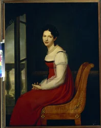 Prinsessa Varvara Sergeevna Dolgorukovan muotokuva, s. Gagarina (1793-1833) (Prinsessa Varvara Sergeevna Dolgorukova) - Henri Francois Riesenerin (1767-1828) maalaus, öljy kankaalle (96,8x125 cm)